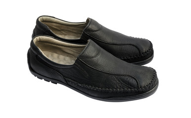 Black leather shoes