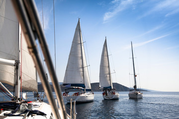 Sailing regatta on the sea