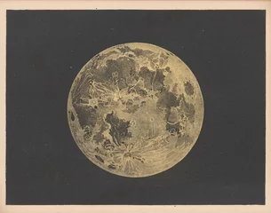 Papier Peint photo Lavable Rétro Carte vintage de la Lune