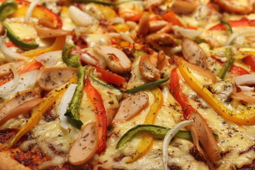 Traditional italian sausage pizza