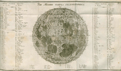Naklejka premium Vintage map of the Moon
