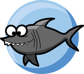 Мультфильм милый вектор акула