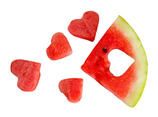 Obraz na płótnie Canvas Fresh ripe watermelon, isolated on white
