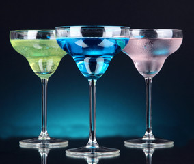 Cocktails on dark color background