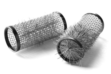 Curlers isolated on white