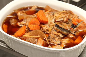 Dietary soup with salmon