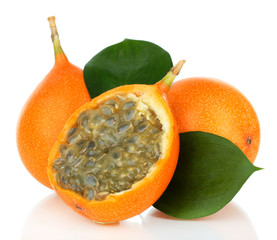 Passion fruits isolated on white