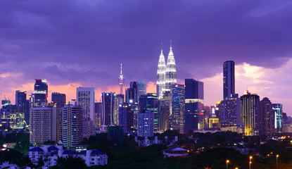 Kuala Lumpur skyline at night