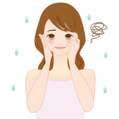 女性　イラスト　目の下　くま　かわいい