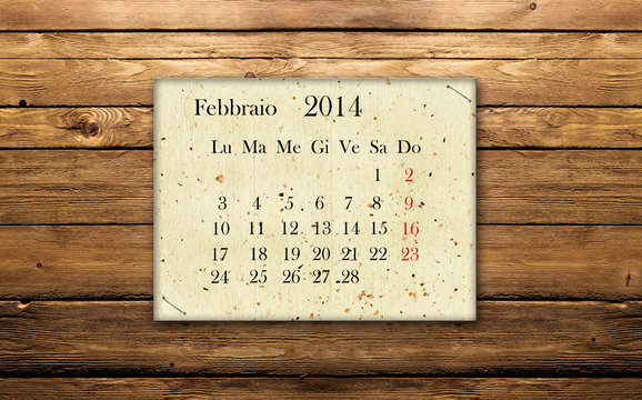 Calendario Febbraio 2014