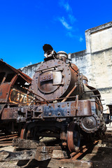 Fototapeta na wymiar old rusty steam locomotive