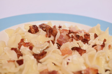 Pasta with Cottage Cheese and Bacon