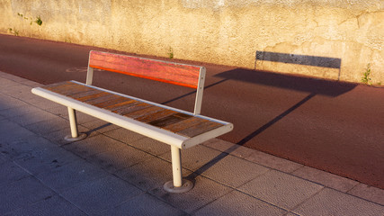 bench on sidewalk