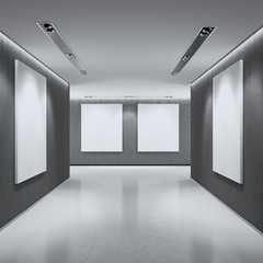 Dark gallery interior