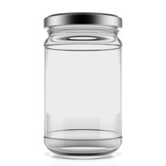 Empty glass jar