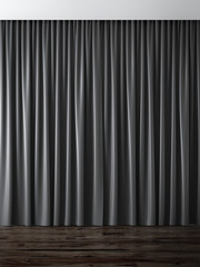black curtains