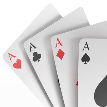 3d render of four aces