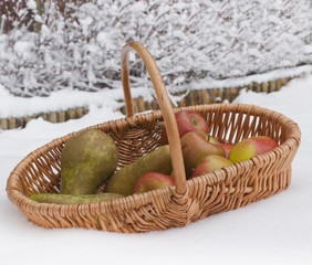 Fresh healthy fruit in winter.