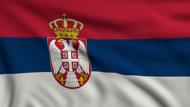 Flag of Serbia looping