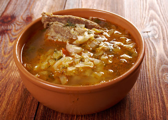 Cabbage soup with meat