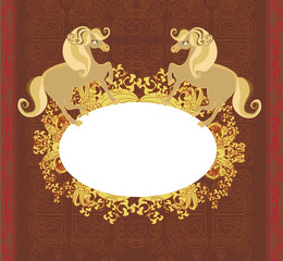 abstract vintage horses frame