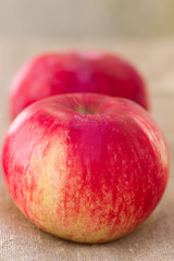 apples on the sack background
