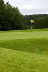 Obraz premium A golf course.