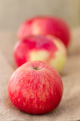 apples on the sack background