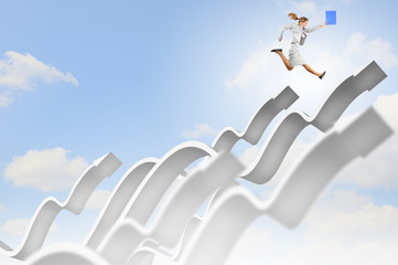 Obraz premium Businesswoman jumping