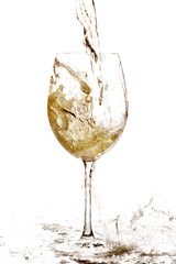 White wine splashing