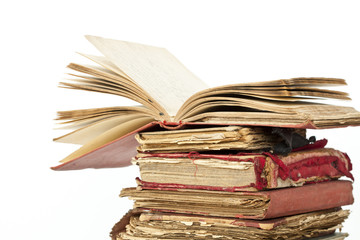 Plie of old books