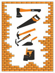 building tools in a brick framek