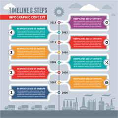Infographic Vector Concept - Timeline & Steps
