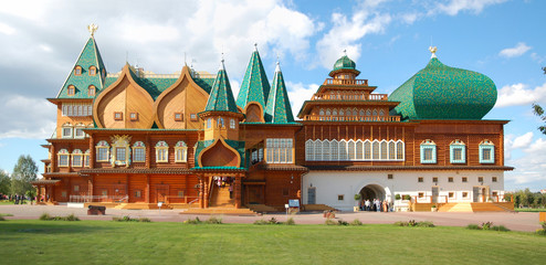 Panorama of of the Wooden palace in Kolomenskoye, Moscow