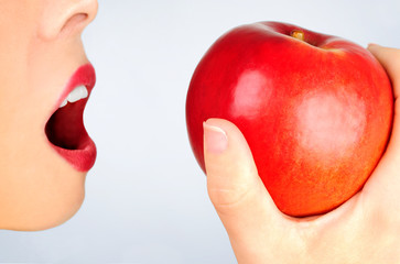 Girl eating apple