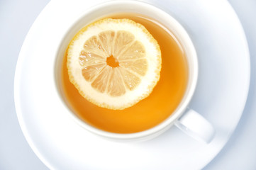 Cup of tea with lemon