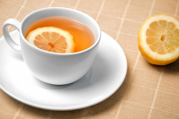 Cup of tea with  lemon