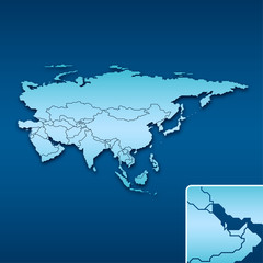 Abstract simple Asia map - EPS10 vector design