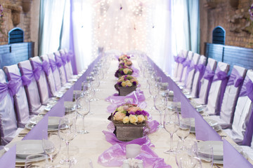 table set for wedding or another catered event dinner
