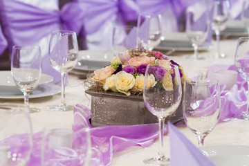 table set for wedding or another catered event dinner