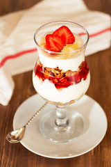 Dessert with yogurt and granola