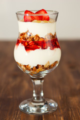 Dessert with yogurt and granola
