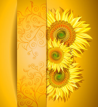 Abstract sunflower background