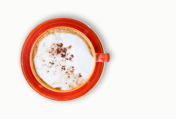 Cappuccino in colorful cup