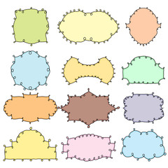 collection of hand drawn doodle frames