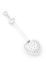 Silver tea infuser  isolated on white background