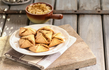 Pastry filled with cabbage, cabbage pie in square shape