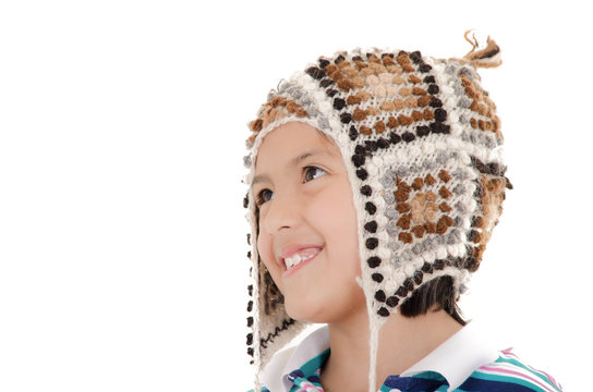 Little Hispanic Girl With Peruvian Hat