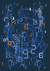 Rain of digital numbers