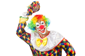 Funny clown isolated on white